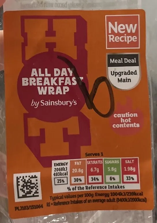 All Day Breakfasts Wrap By Sainsbury's