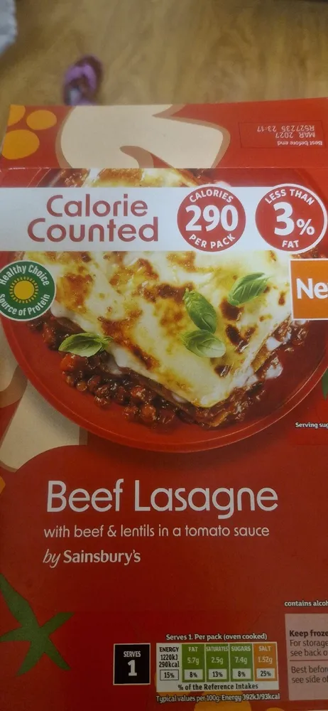 Calorie Counted Beef Lasagne