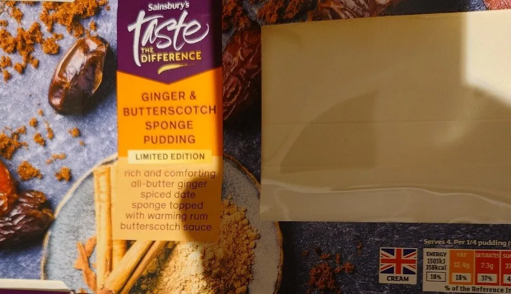 Sainsbury's taste DIFFERENCE GINGER & BUTTERSCOTCH