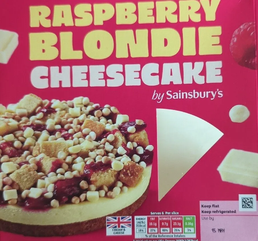 Raspberry Blondie Cheesecake