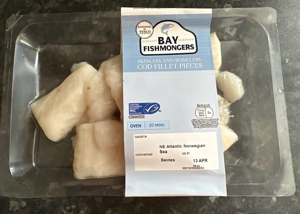 Skinless And Boneless Cod Fillet Pieces