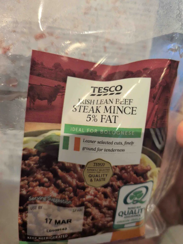 Irish lean beef steak mince