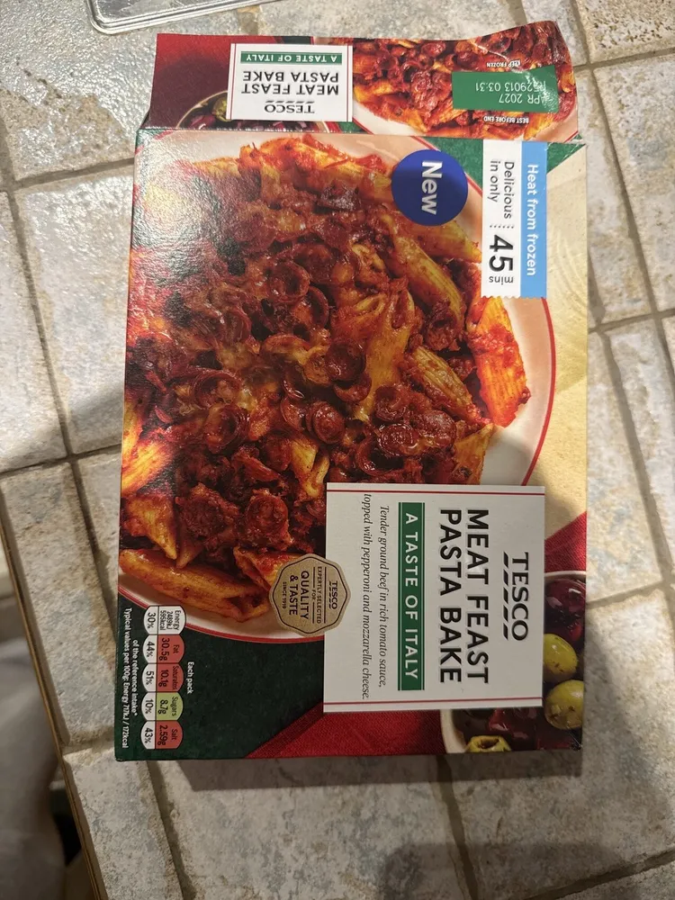 New TESCO MEAT FEAST PASTA BAKE A TASTE OF ITALY T
