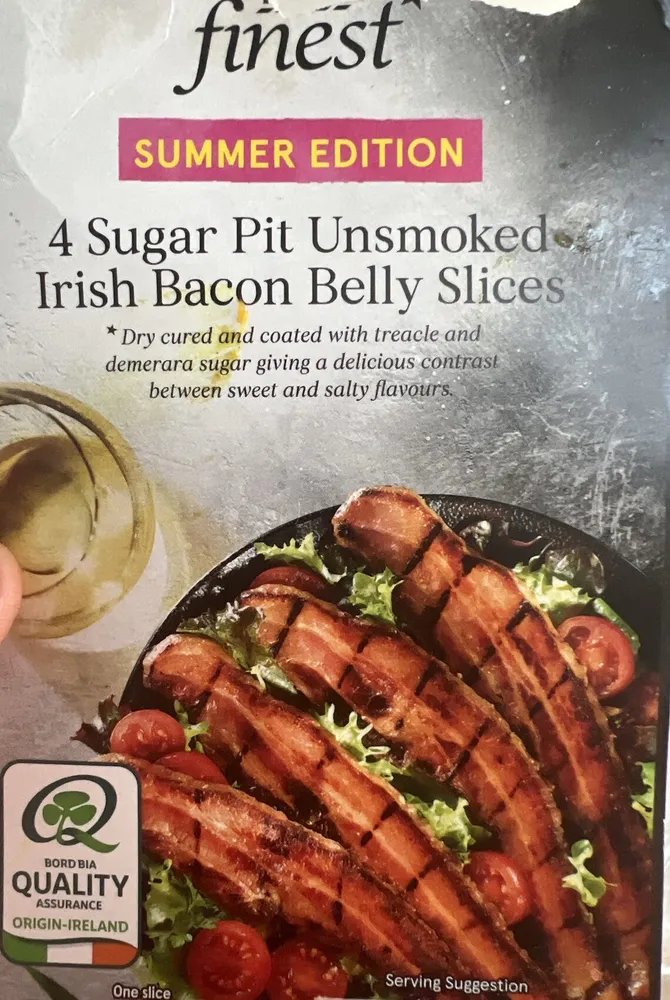 Sugar Pit Unsmoked Irish Bacon Belly Slices