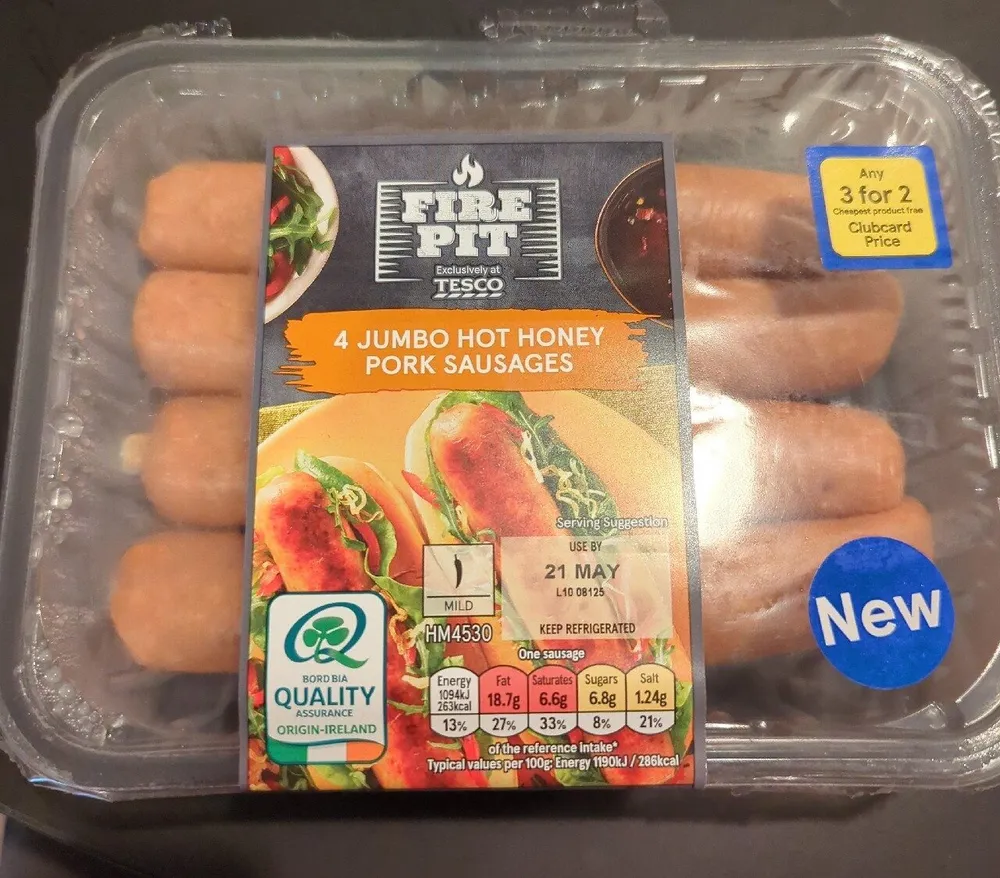 Jumbo Hot Honey Pork Sausages
