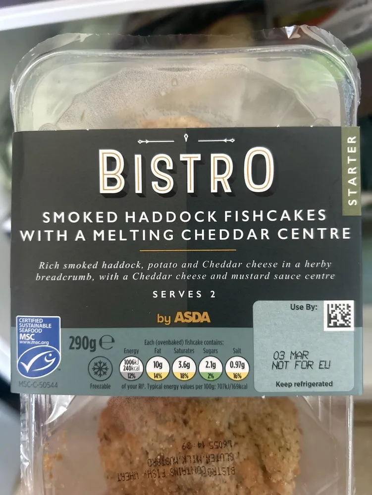 Haddock Fishcake With Melting Cheddar Centre