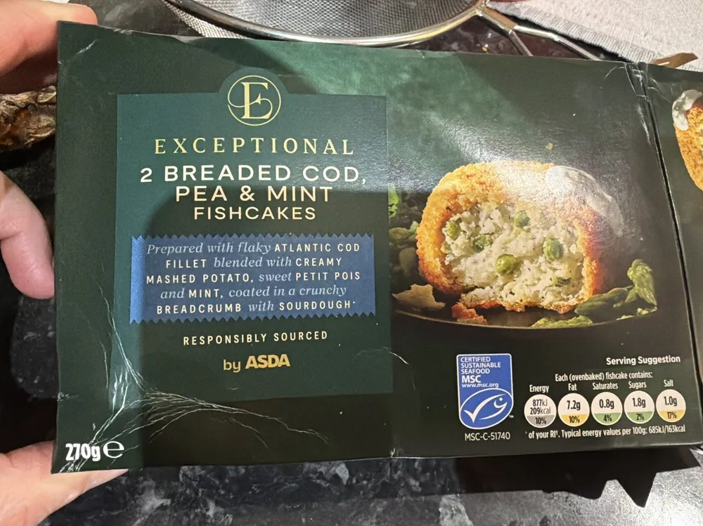 Breaded Cod, Pea & mint fishcake