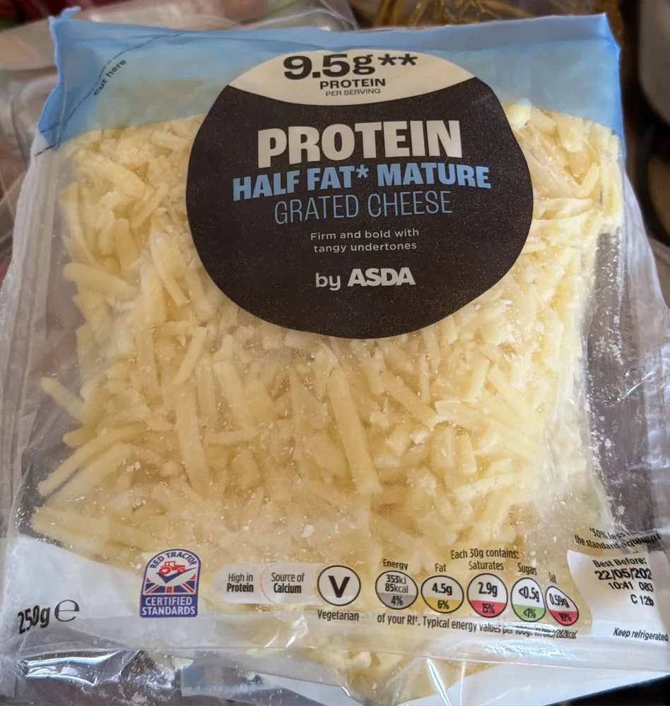 Protein Half Fat Mature Grated Cheese