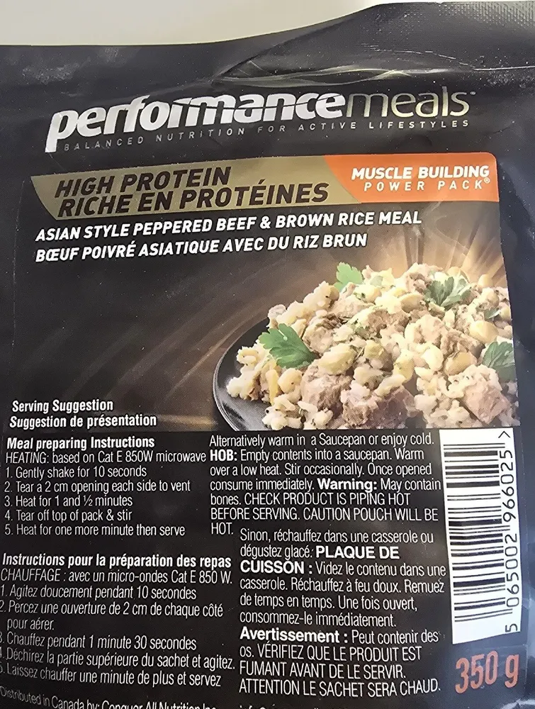 Asian Style Peppered Beef & Brown Rice Meal