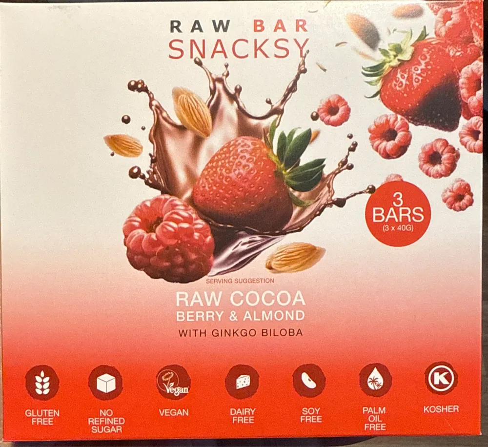 Raw Bar, Cocoa Berry & Almond with Gingko Biloba