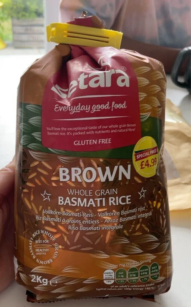 Brown whole grain basmati rice