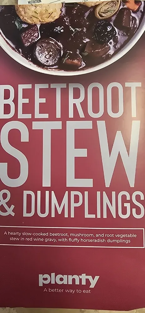Beetroot stew and dumplings