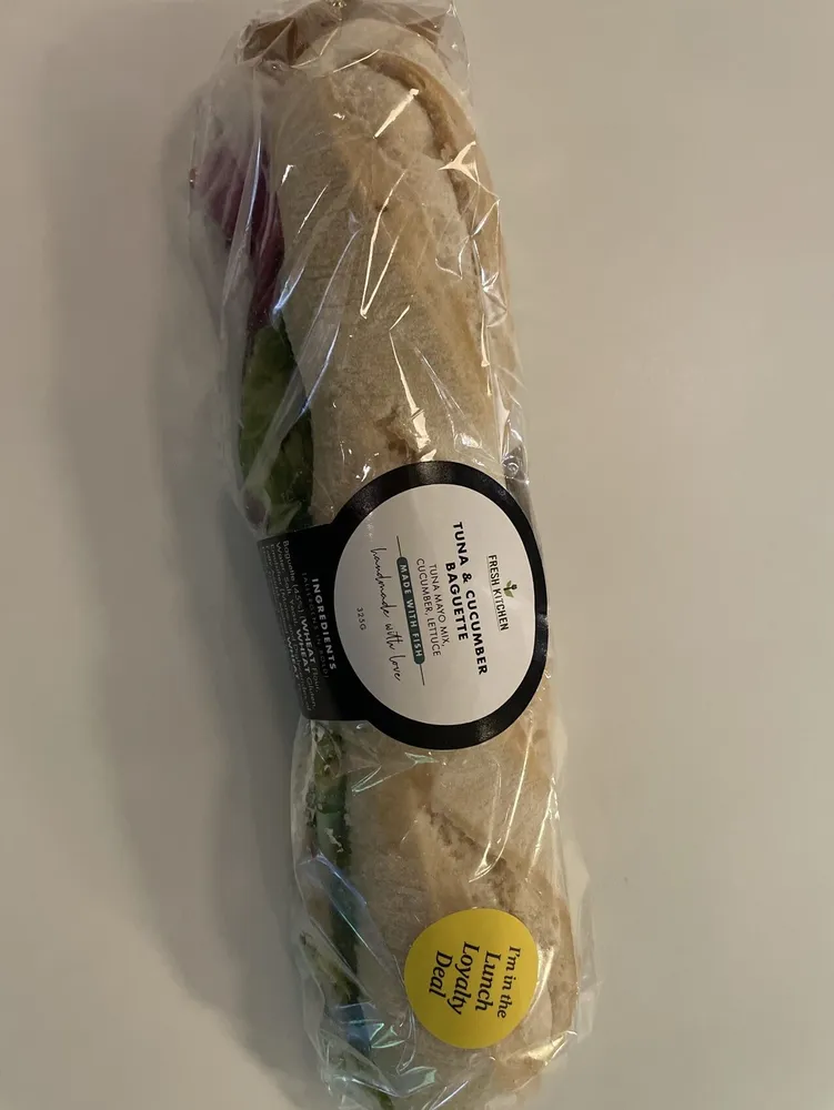 Tuna & cucumber baguette