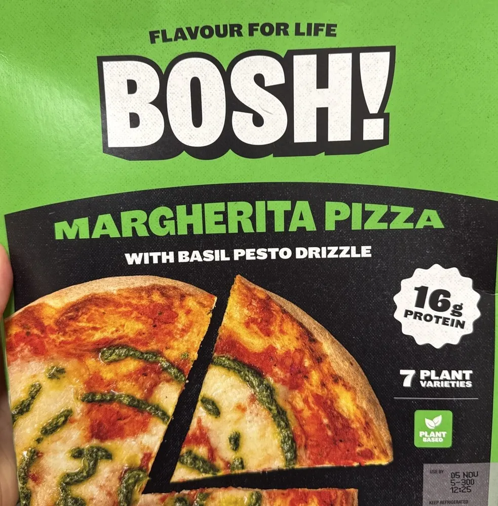 Margherita Pizza With Basil Pesto Drizzle
