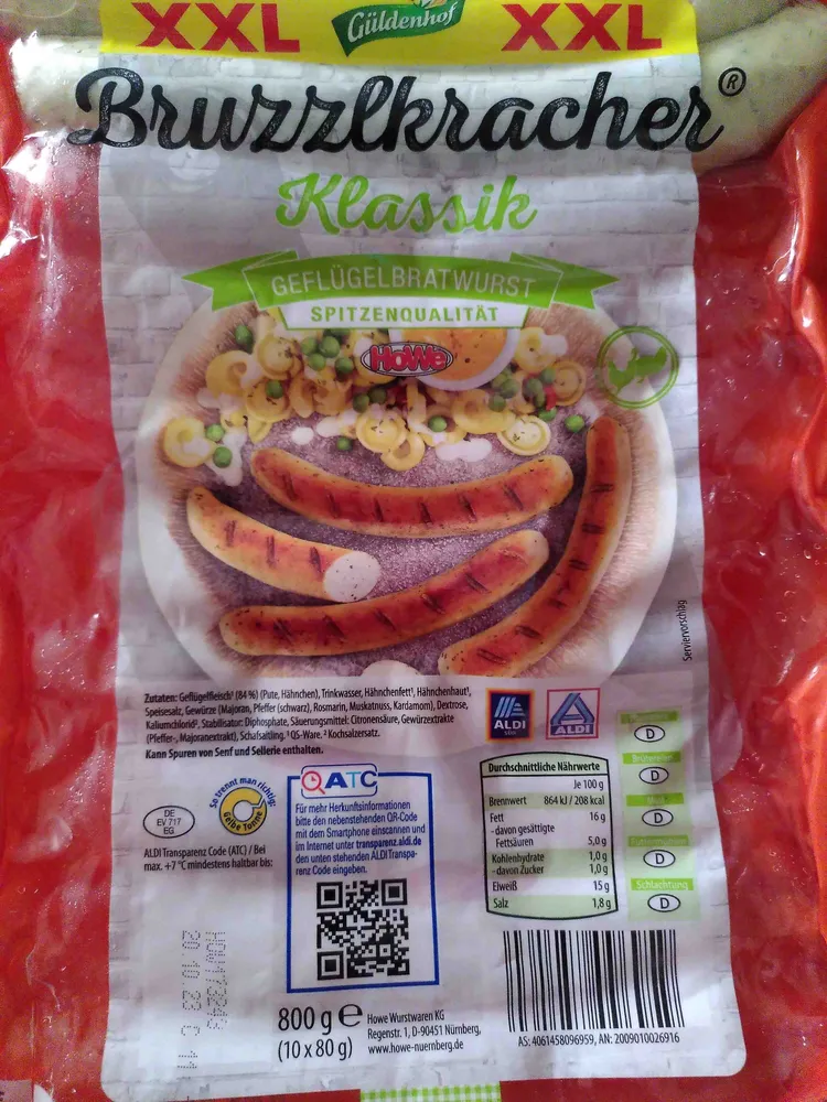 bruzzlkracher geflügelbratwurst