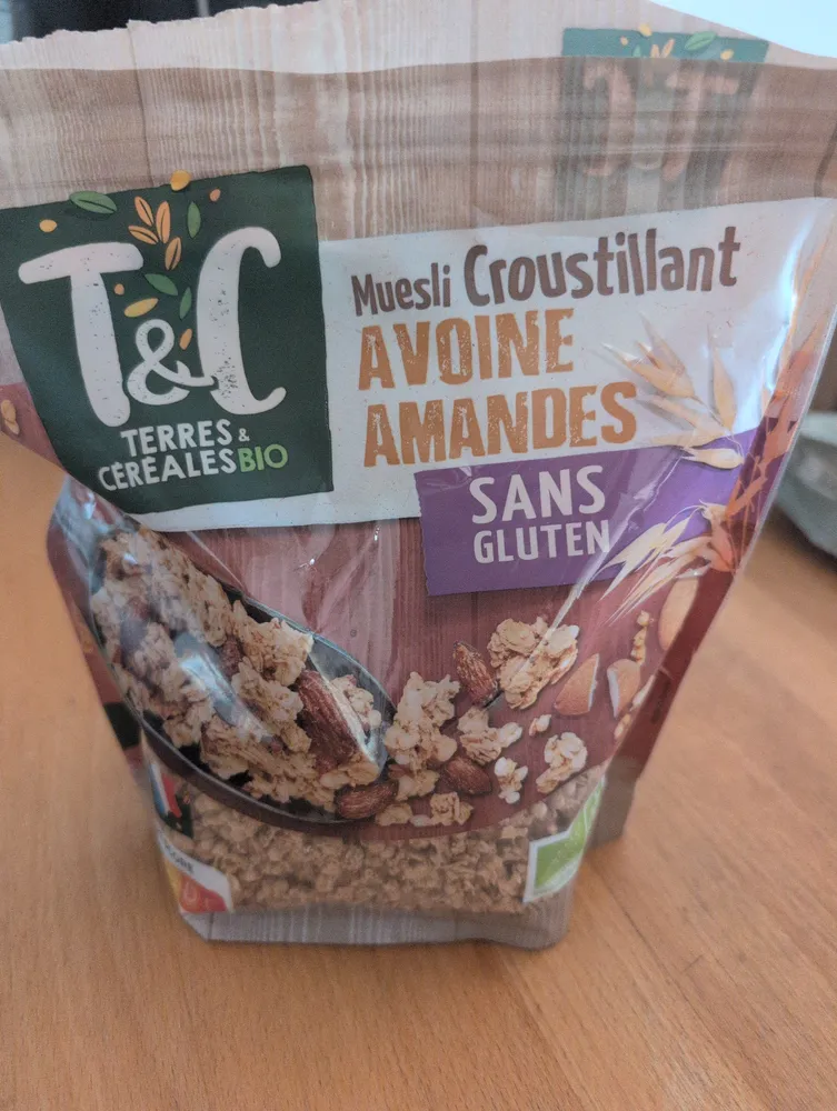 Muesli croustillant avoine amandes