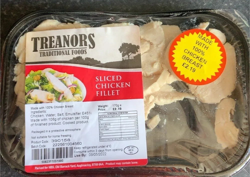 Sliced chicken fillet