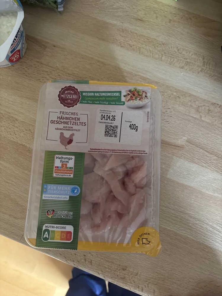Frisches Hähnchen Geschnetzeltes