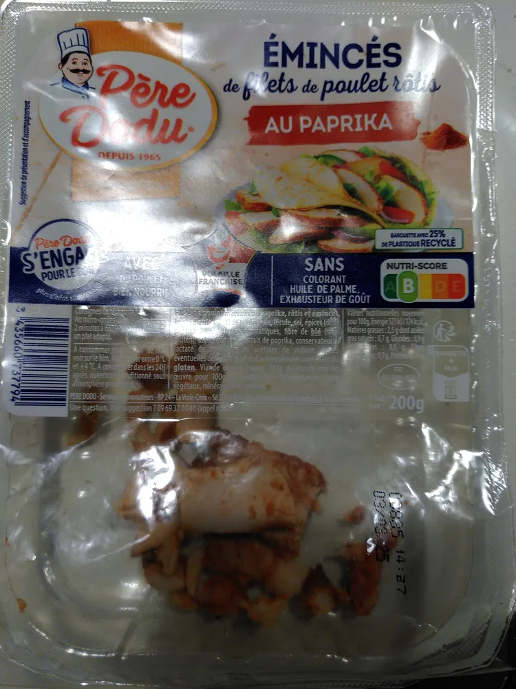 Émincés de filets de poulet rôti au paprika