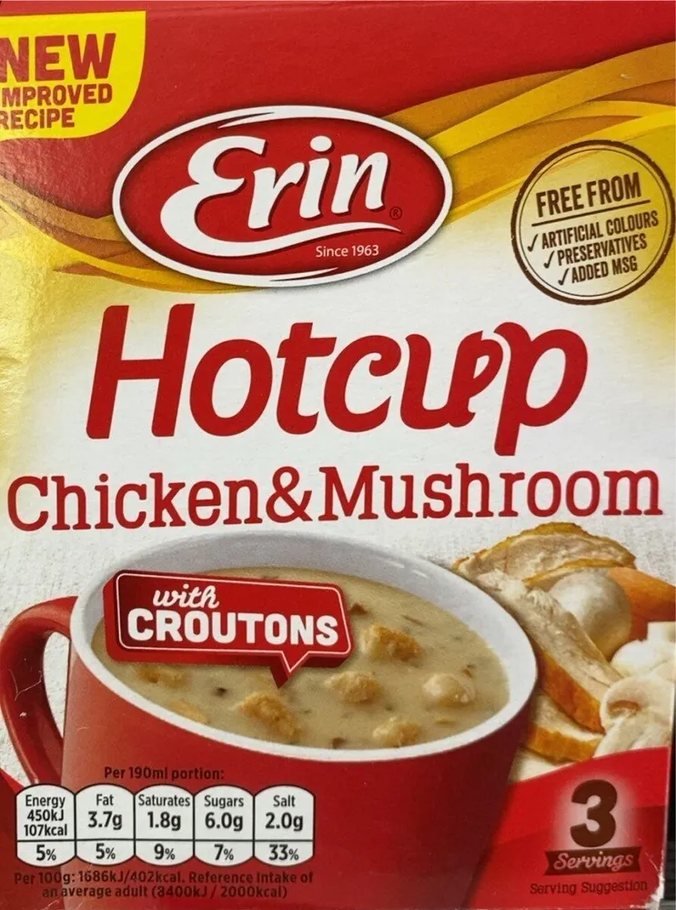 Hot cup chicken and mushroom