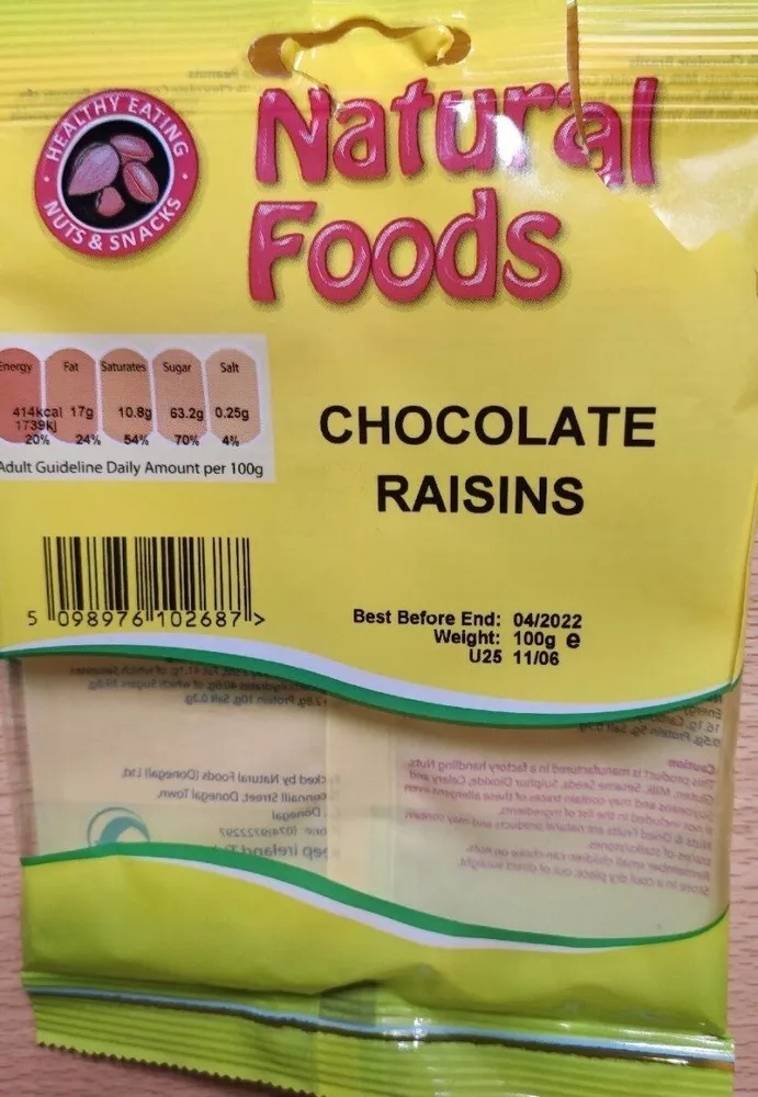 Natural Foods Chocolate Raisins