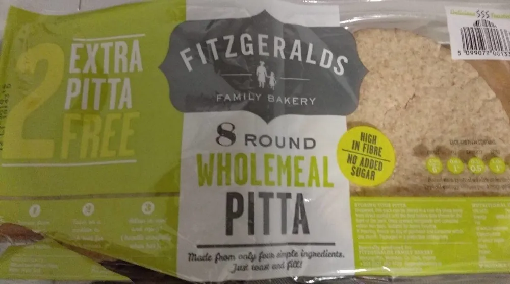 8 round wholemeal pita