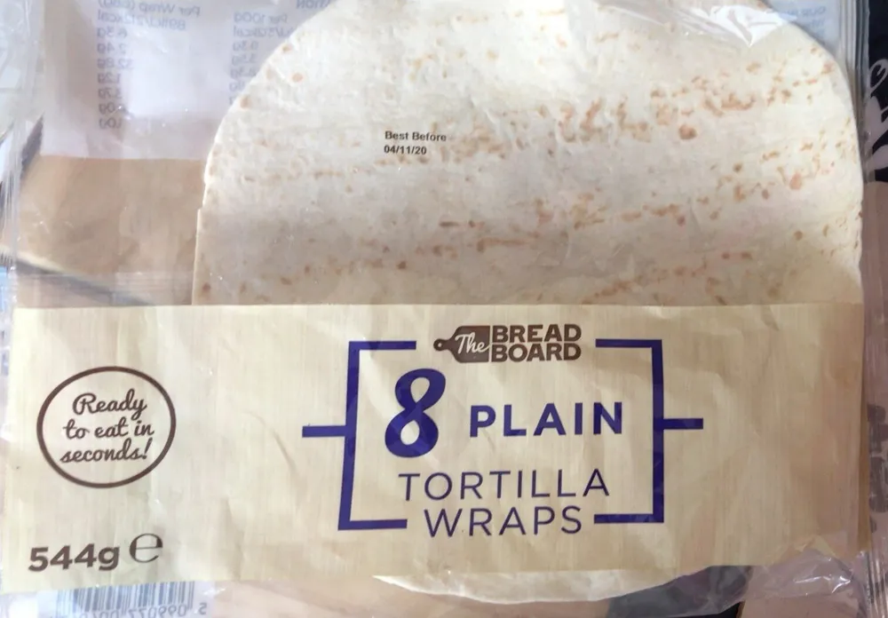 8 plain tortilla wraps