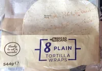 8 plain tortilla wraps