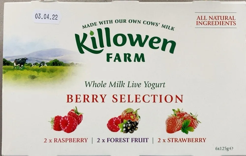 Whole milk live yogurt berry selection