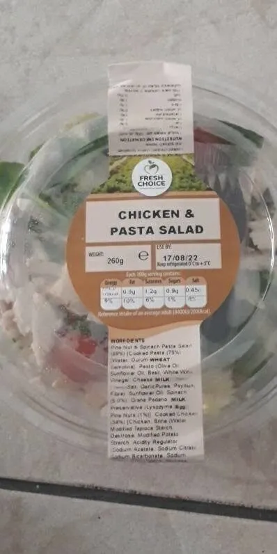 Chicken and pasta salad