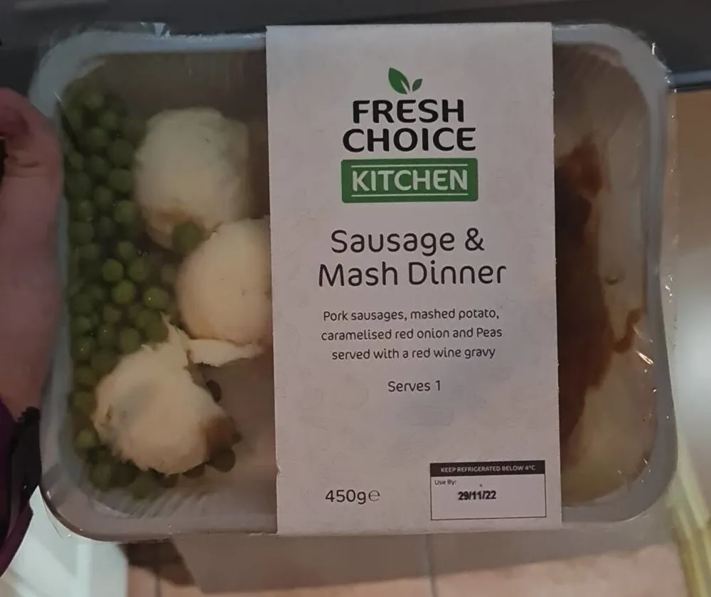Sausage and mash dinner