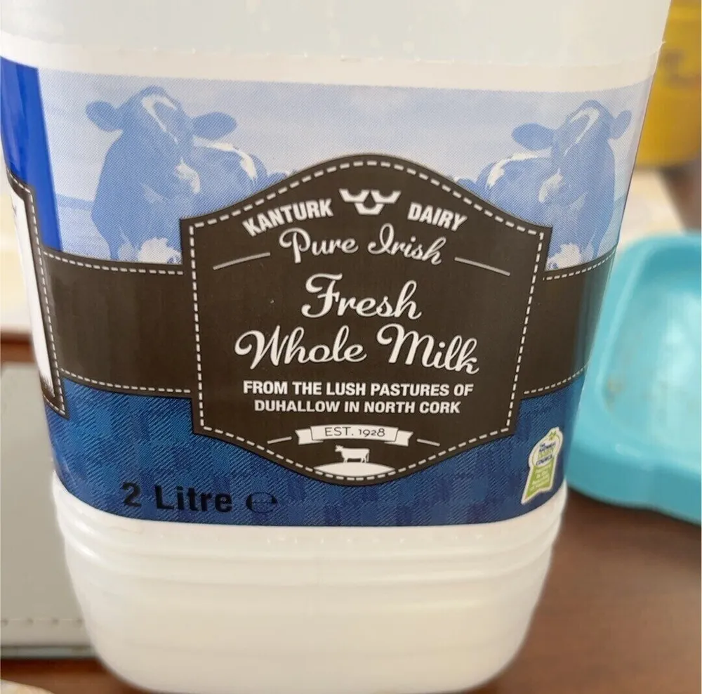 Pure Irish fresh whole milk