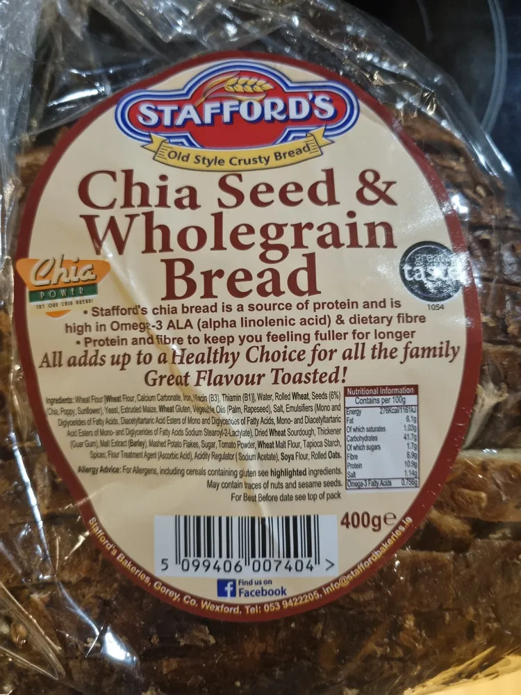 Chia seed& wholegrain bread