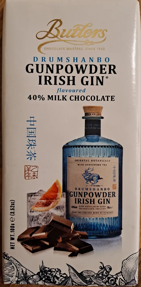 Drumshanbo Gunpowder Irish Gin 40% Milk Chocolate