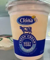 Fresh cream whipped