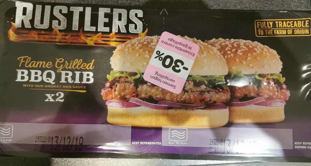 2 x BBQ Rib Burger with our smokey BBQ sauce