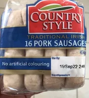 Traditional Irish pork sausages