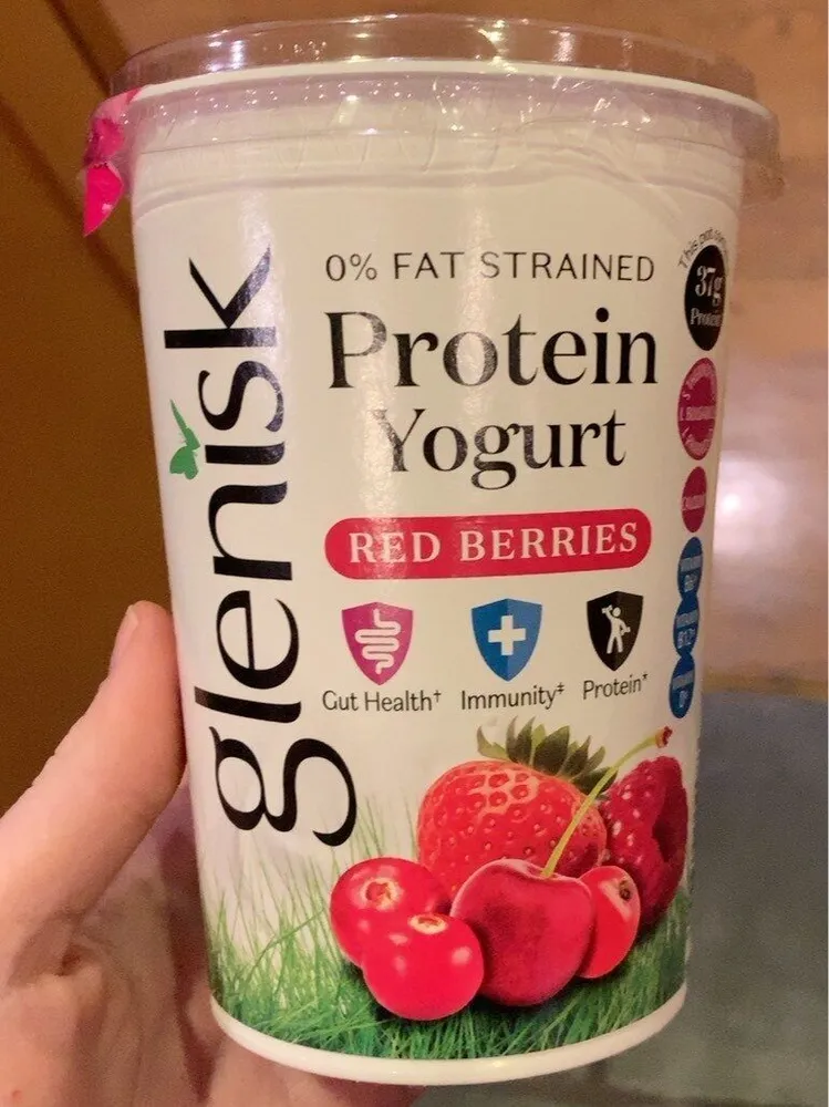 0% fat strained protein yogurt red berries