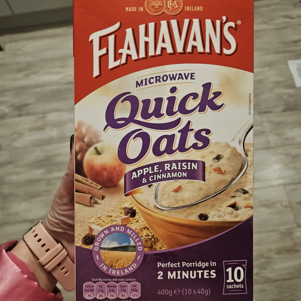 Microwave Quick Oats Apple, Raisin & Cinnamon (10x40g Sachets)