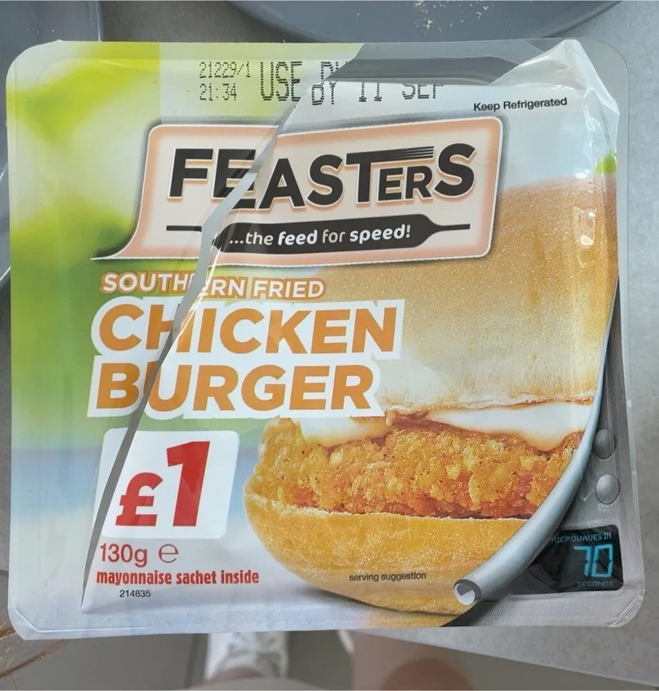 Southern fried chicken burger
