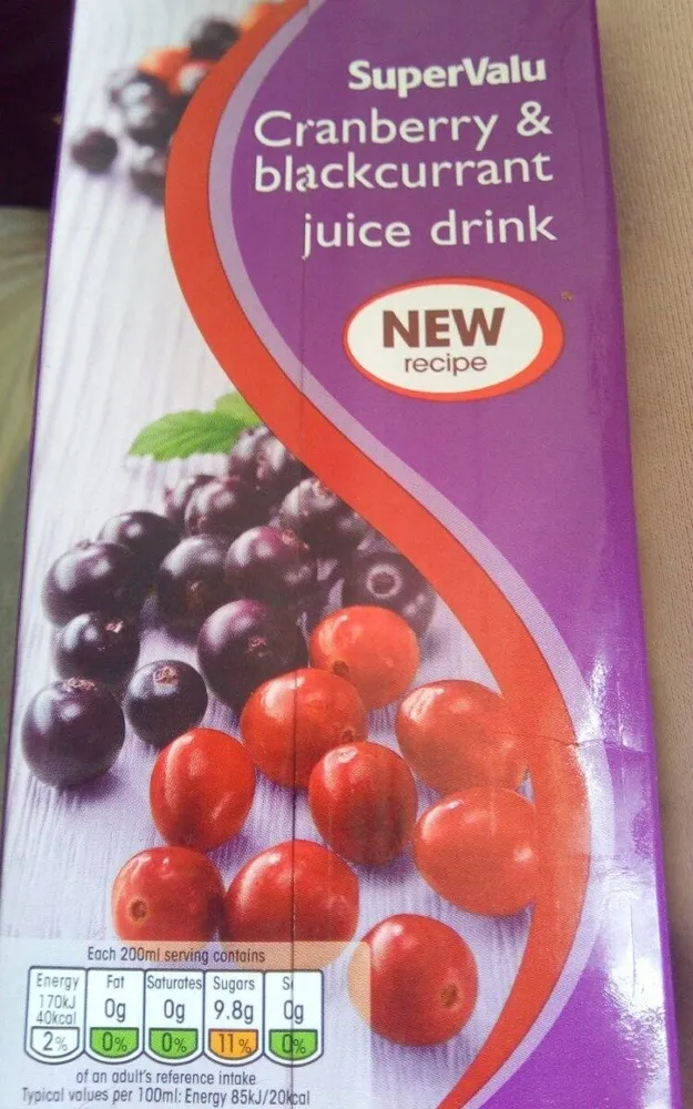 Cranberry and blackcurrant juice drink