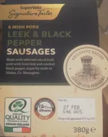 Leek and black pepper pork sausages