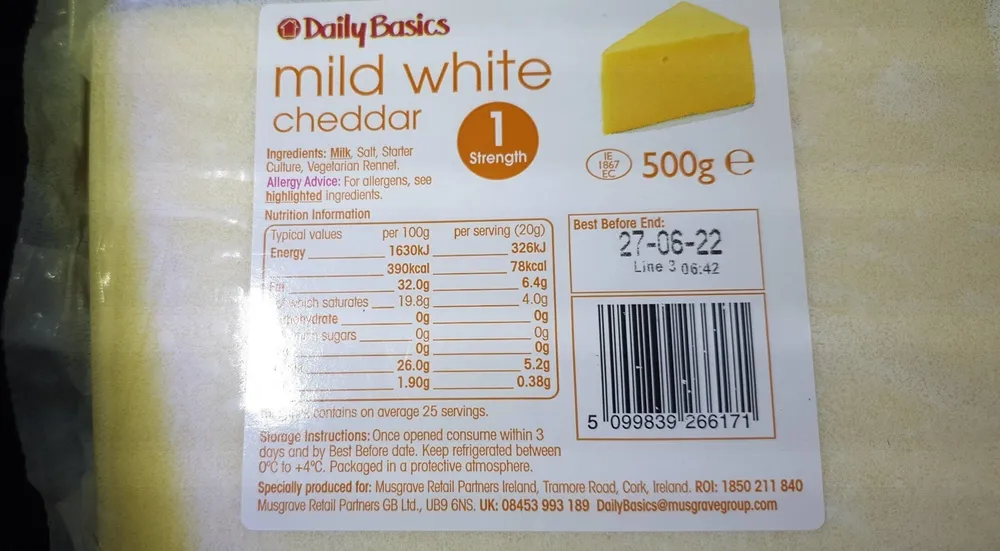 Mild white cheddar