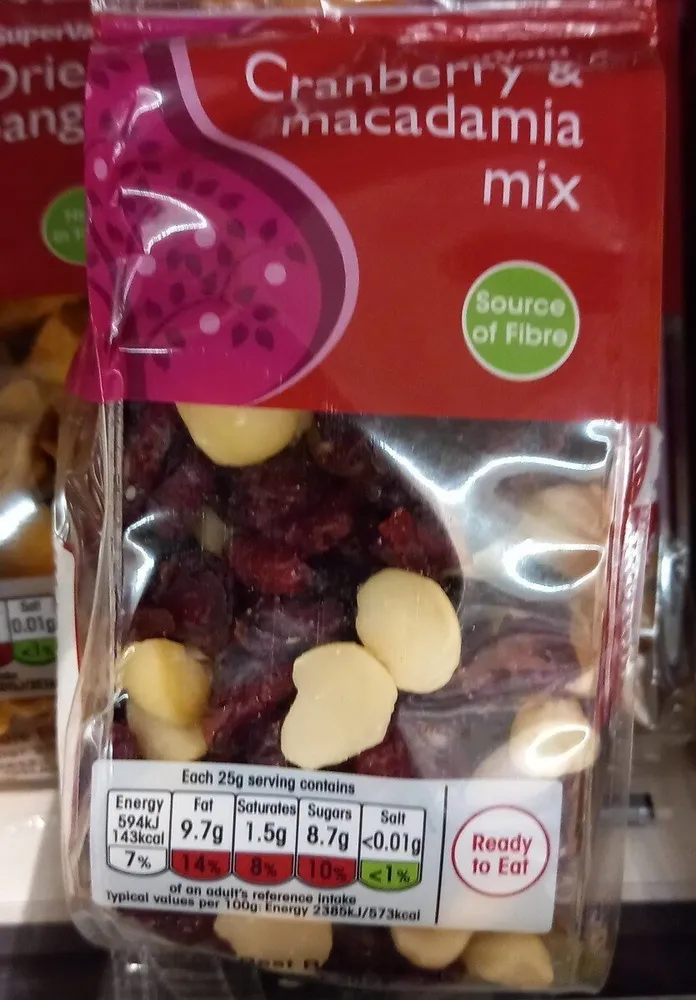 Cranberry and macadamia mix
