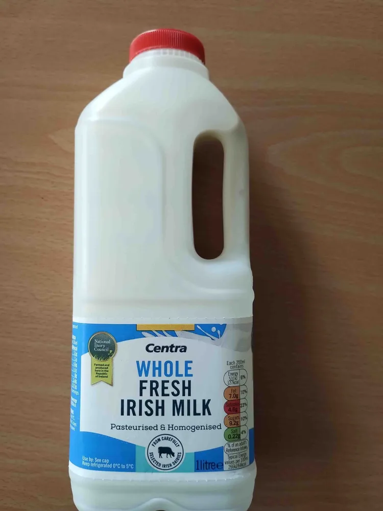 Whole Fresh Irish Milk