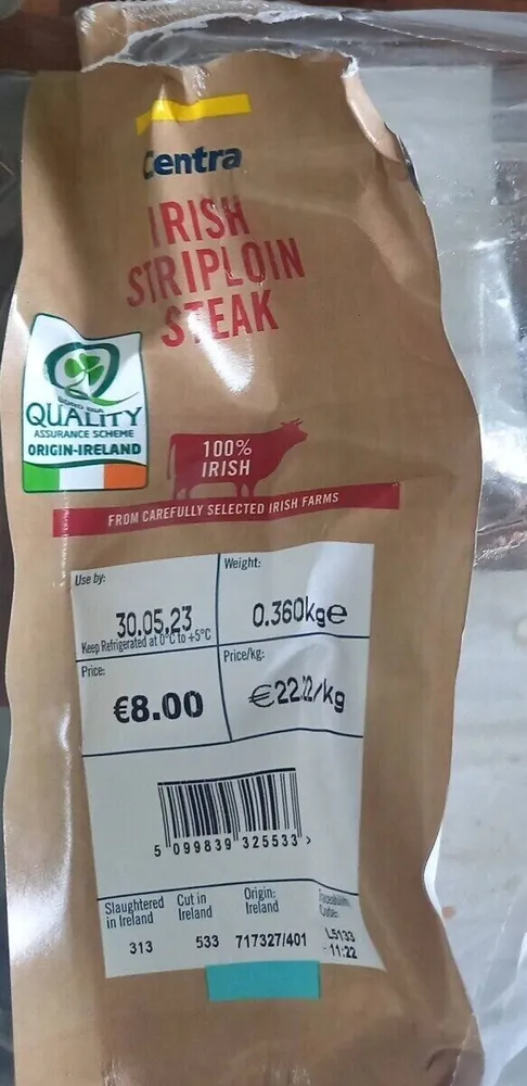 Irish stripping steak