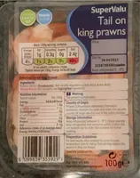 Tail on king prawns