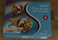 Choc & nut ice cream cones