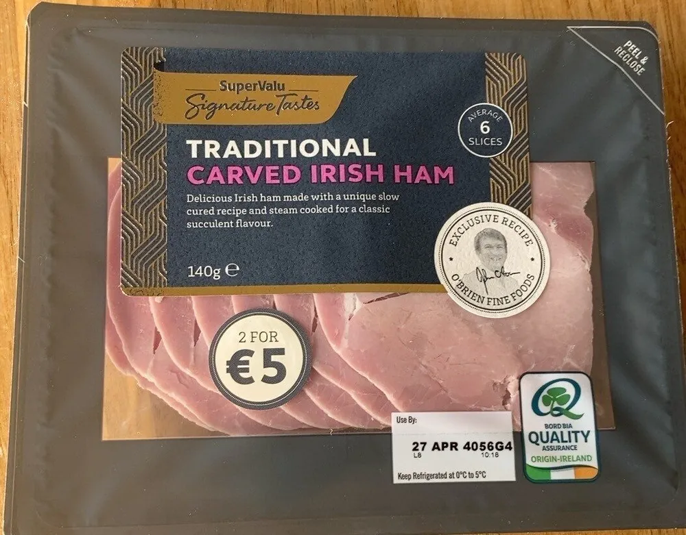 Traditional carved irish ham