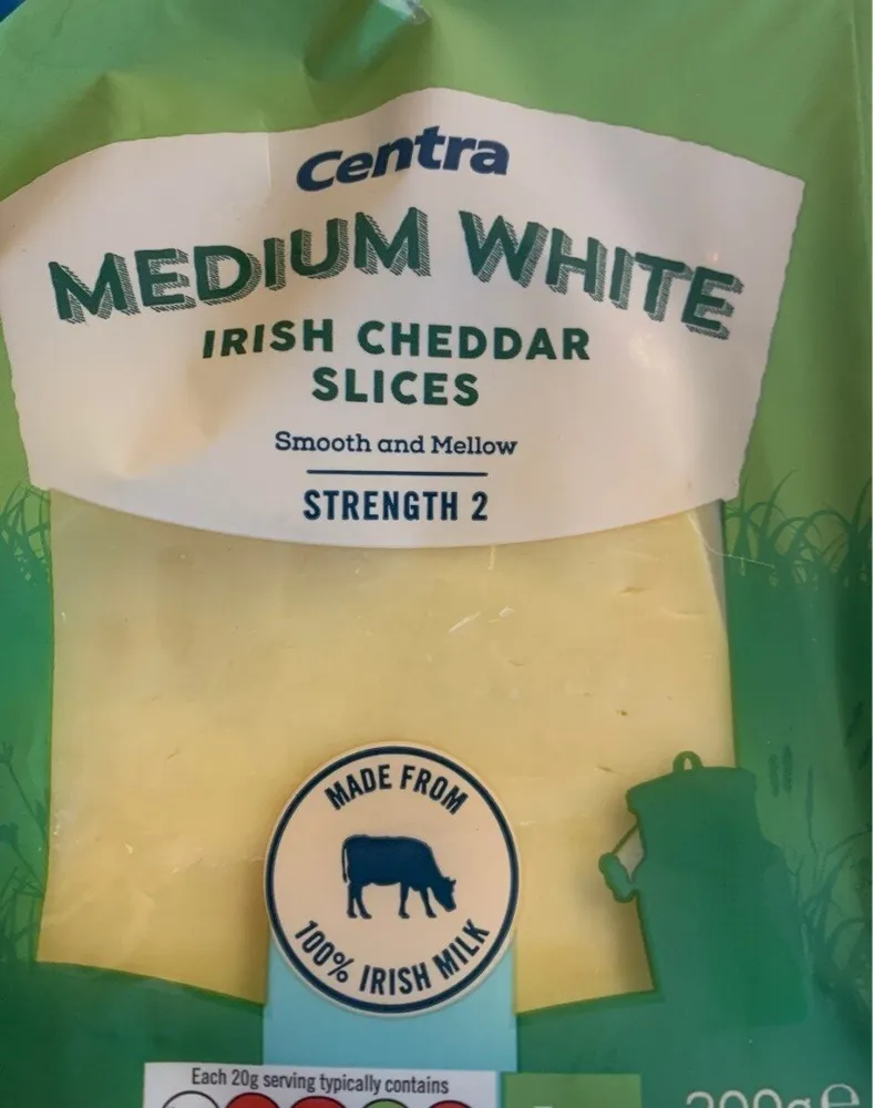 Mediul white irish cheddar slices